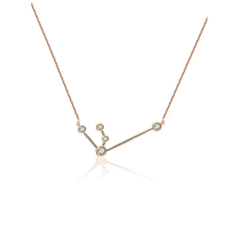 Aquarius Zodiac Constellation Necklace 18k Gold & Diamond