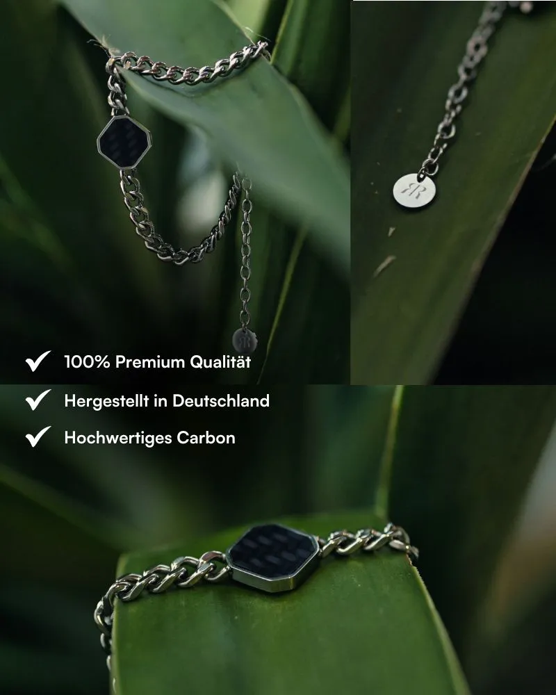 Armband - Carbon - Silber - Für Ihn