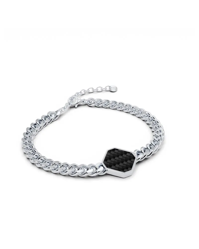 Armband - Carbon - Silber - Für Ihn