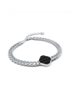 Armband - Carbon - Silber - Für Ihn