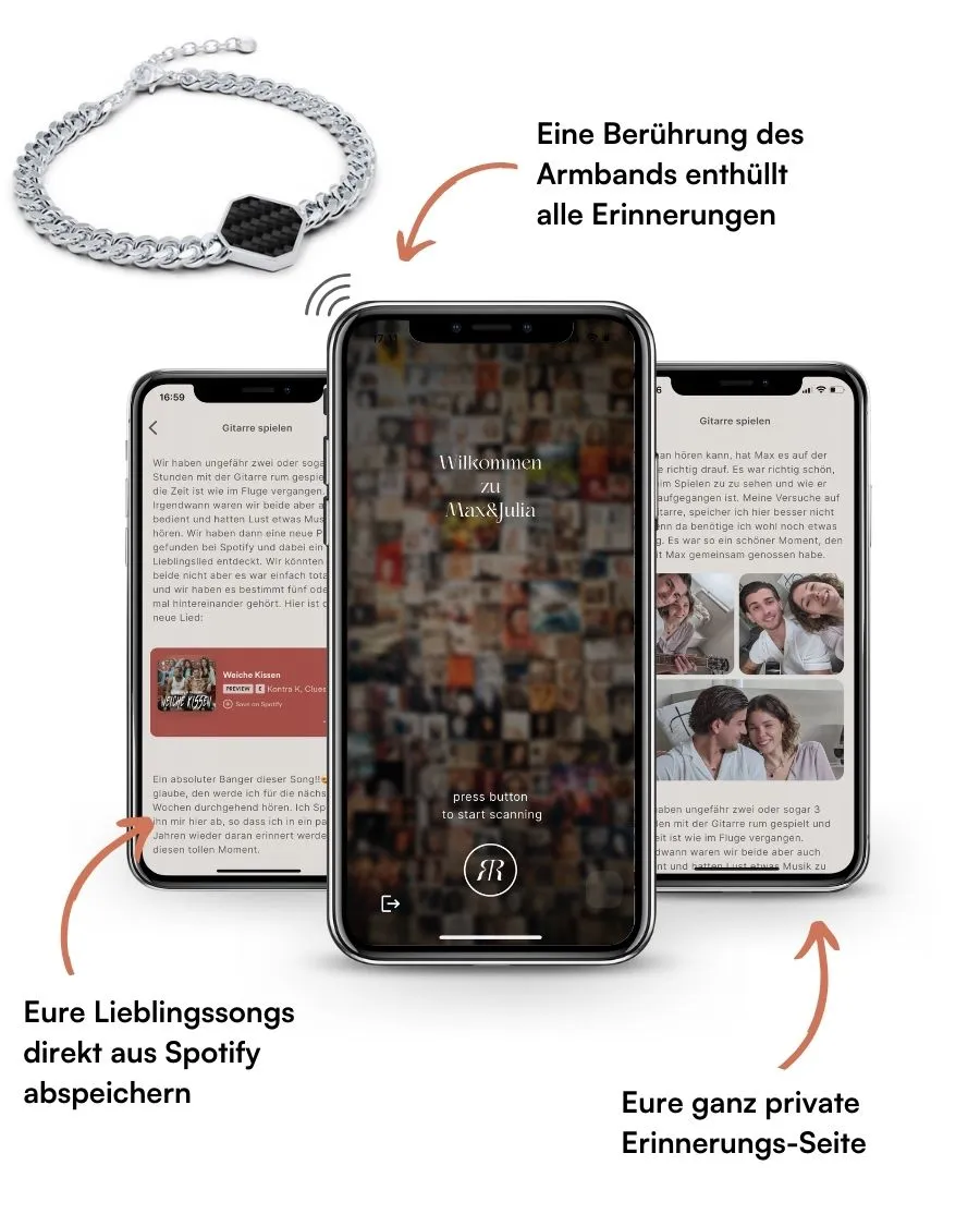 Armband - Carbon - Silber - Für Ihn