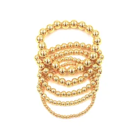 Ashley Gold Stainless Steel Gold Plated Ball Beaded Stretch Bracelet
