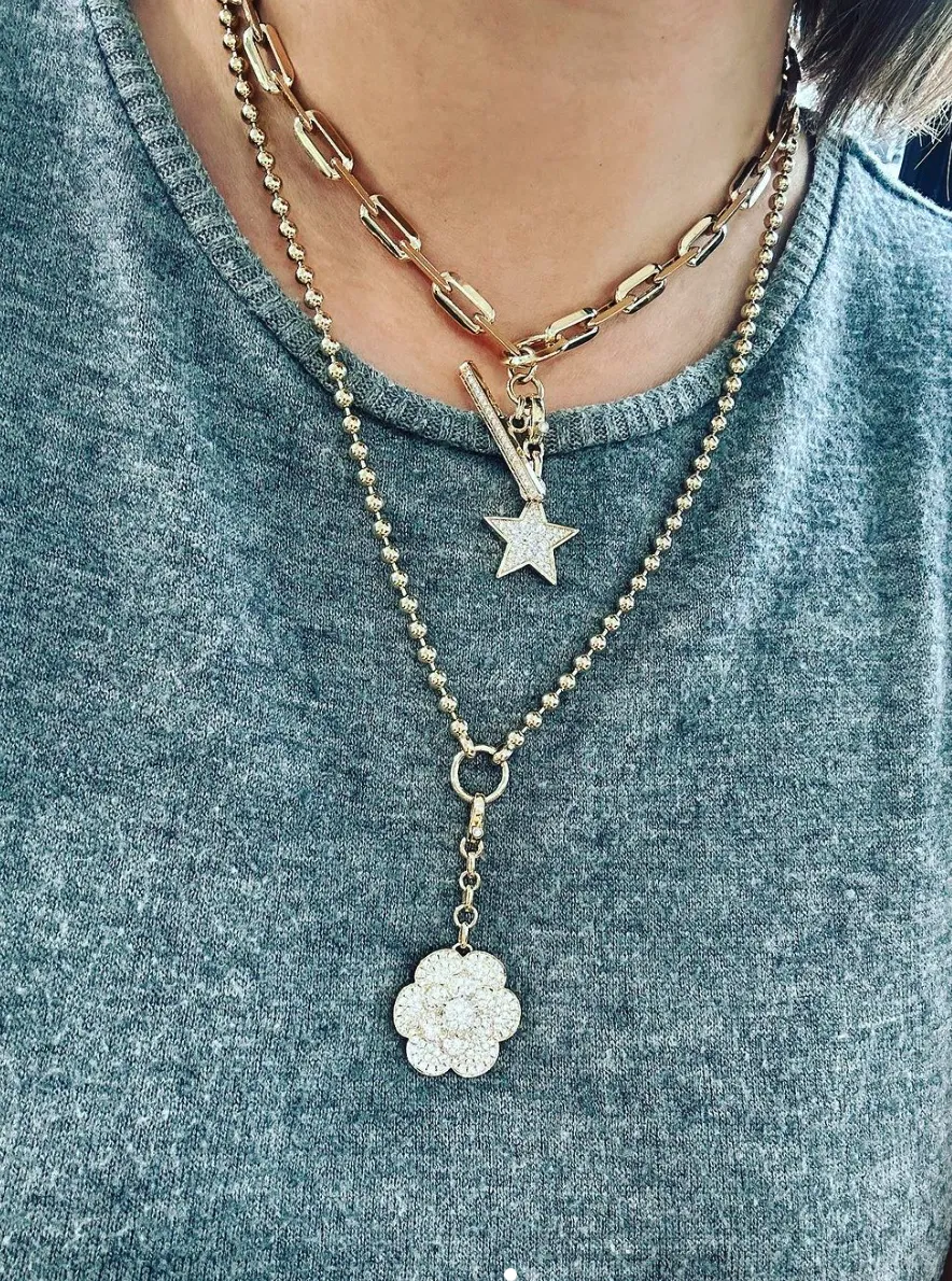 Aspery and Guldag Paperclip Chain & Diamond Toggle Necklace