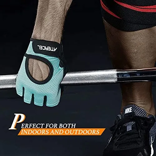 ATERCEL Weight Lifting Gloves Full Palm Protection, Workout Gloves for Gym, Cycling, Exercise, Breathable, Super Lightweight for Men and Women(Aqua, S)