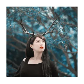 Black Antler Headband Cosplay Horns