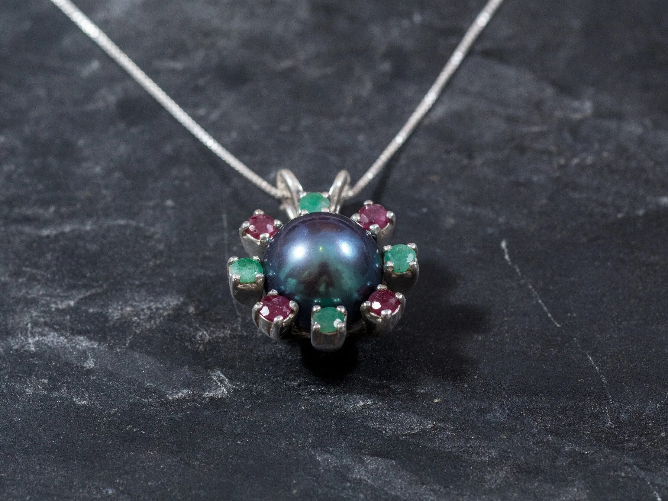 Black Pearl Necklace - Natural Pearl Pendant - Mothers Birthstone Necklace