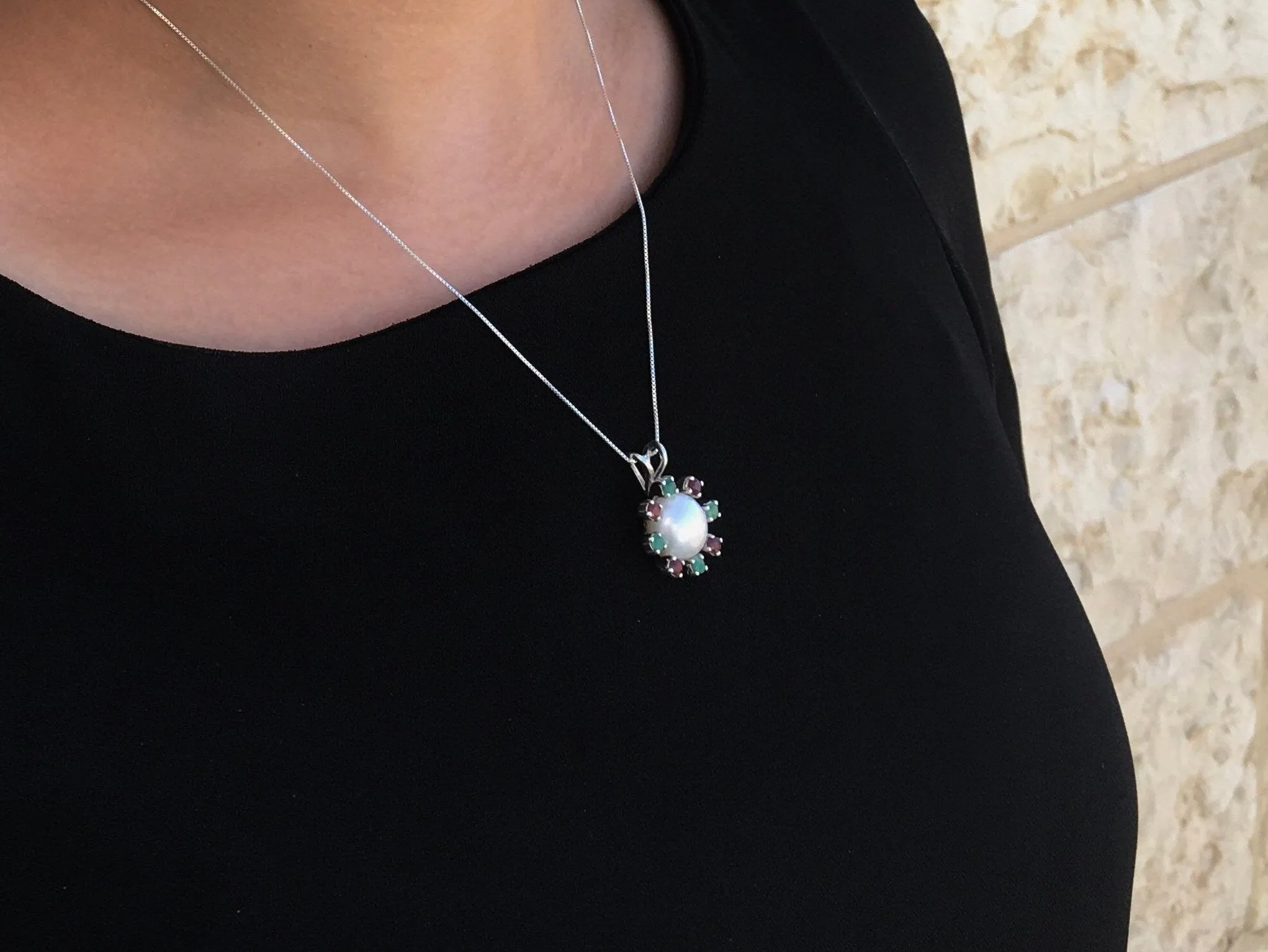 Black Pearl Necklace - Natural Pearl Pendant - Mothers Birthstone Necklace