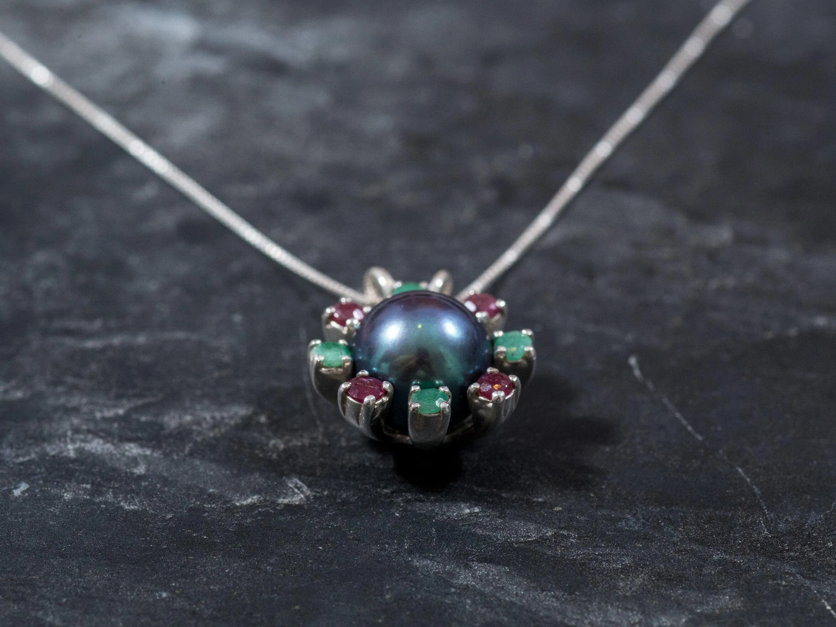 Black Pearl Necklace - Natural Pearl Pendant - Mothers Birthstone Necklace