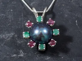Black Pearl Necklace - Natural Pearl Pendant - Mothers Birthstone Necklace