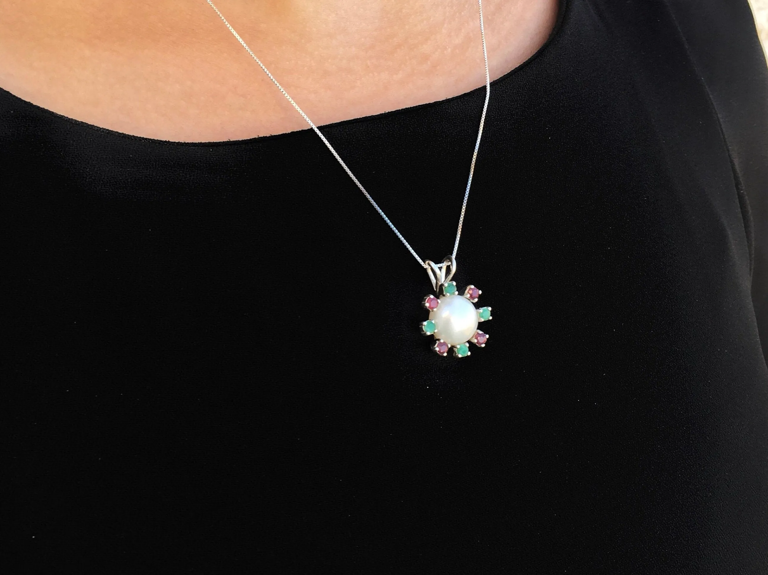 Black Pearl Necklace - Natural Pearl Pendant - Mothers Birthstone Necklace