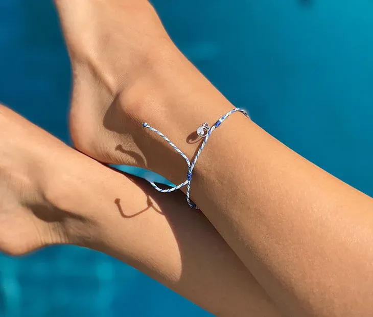 Blue Multi Braided Anklet