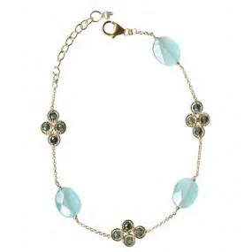 Bracelet 4880 with Australian Sapphire and Chalcedony by Michelle Pressler Jewelry