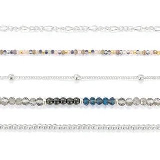 Bracelet Set 5 Gunmetal Silver