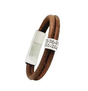 Brown Double Cord Leather Bracelet