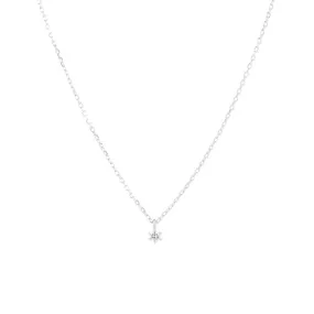 By Charlotte 14k White Gold Sweet Droplet Diamond Necklace