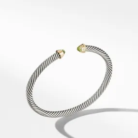 Cable Kids® Birthstone Bracelet with Peridot and 14K Gold, 4mm