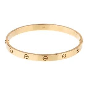 Cartier Love Yellow Gold Bangle Bracelet Sz 20