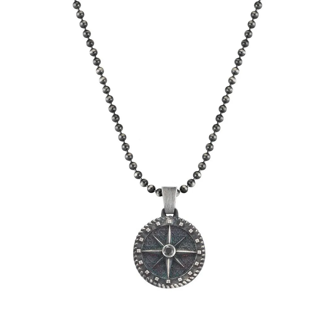 Compass Necklace - Solid Silver  (Pendant Only)