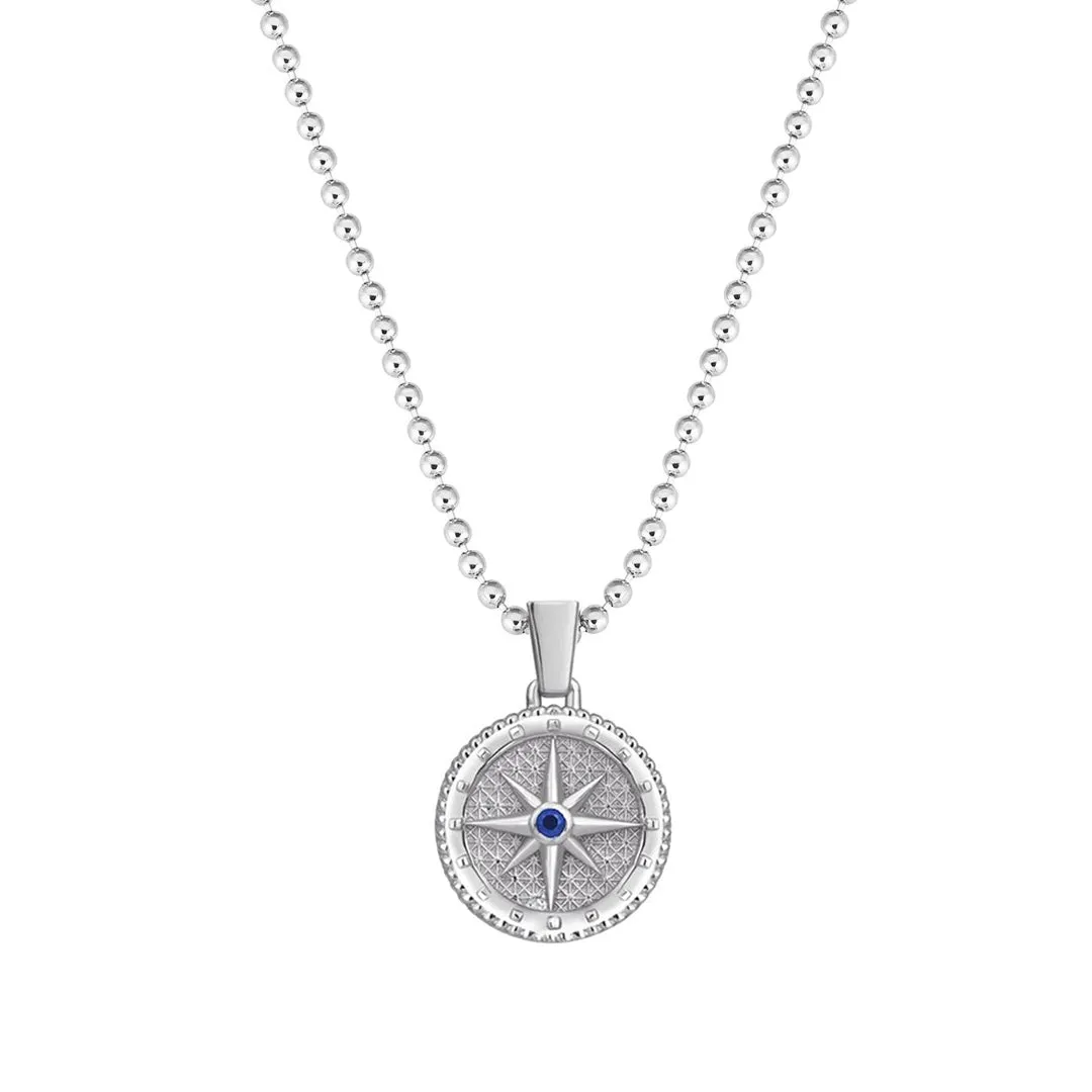 Compass Necklace - Solid Silver  (Pendant Only)