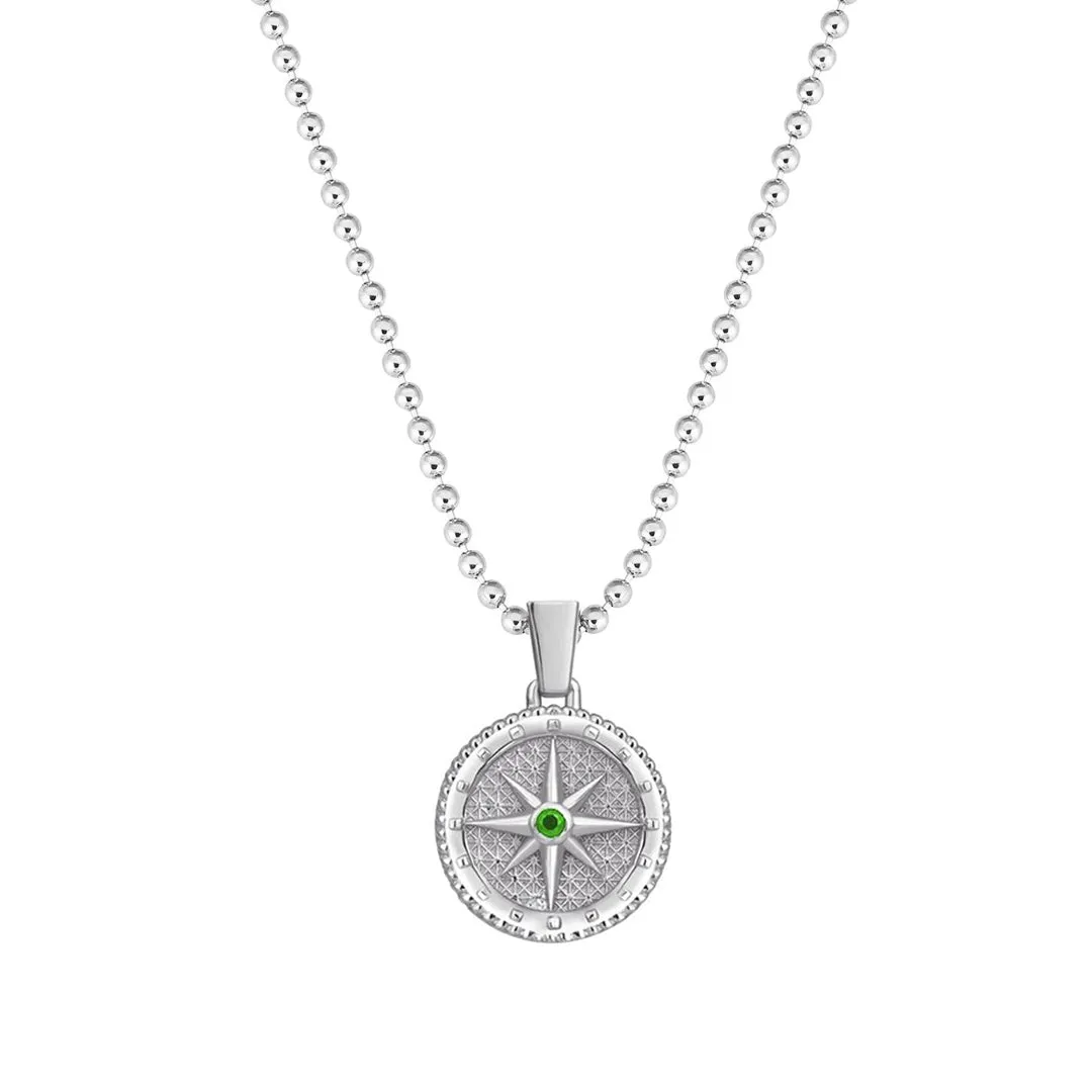 Compass Necklace - Solid Silver  (Pendant Only)