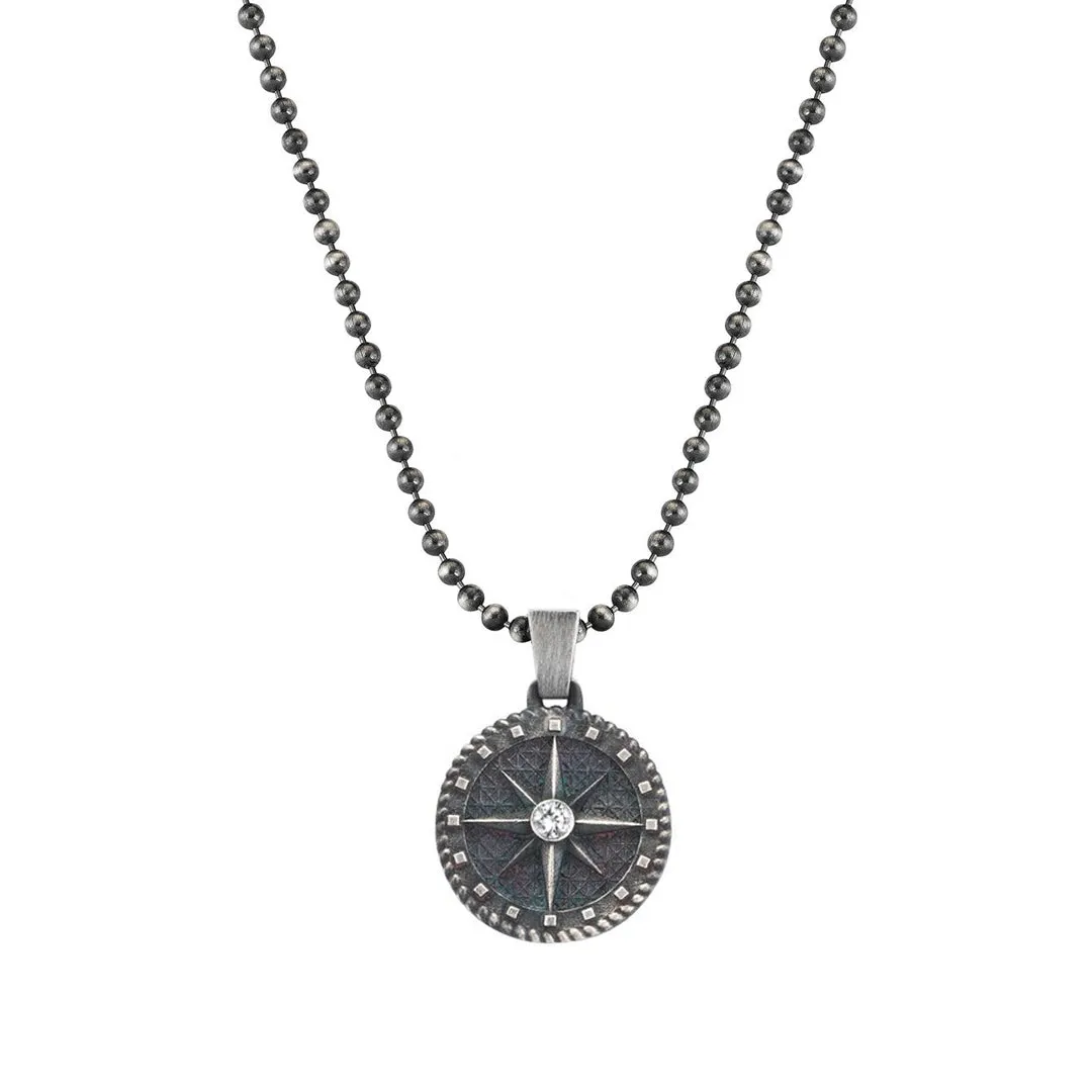 Compass Necklace - Solid Silver  (Pendant Only)