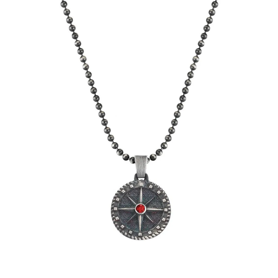 Compass Necklace - Solid Silver  (Pendant Only)