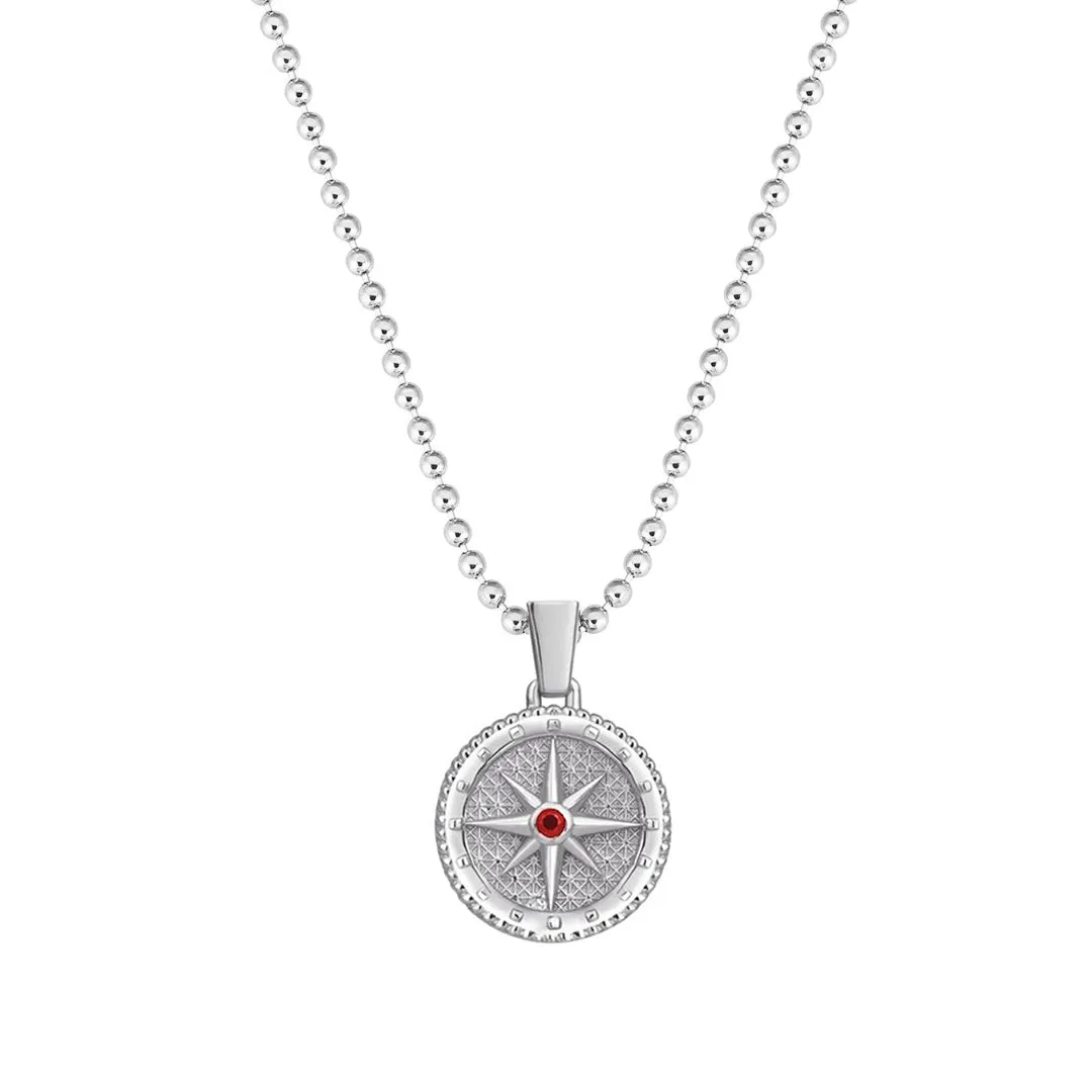 Compass Necklace - Solid Silver  (Pendant Only)