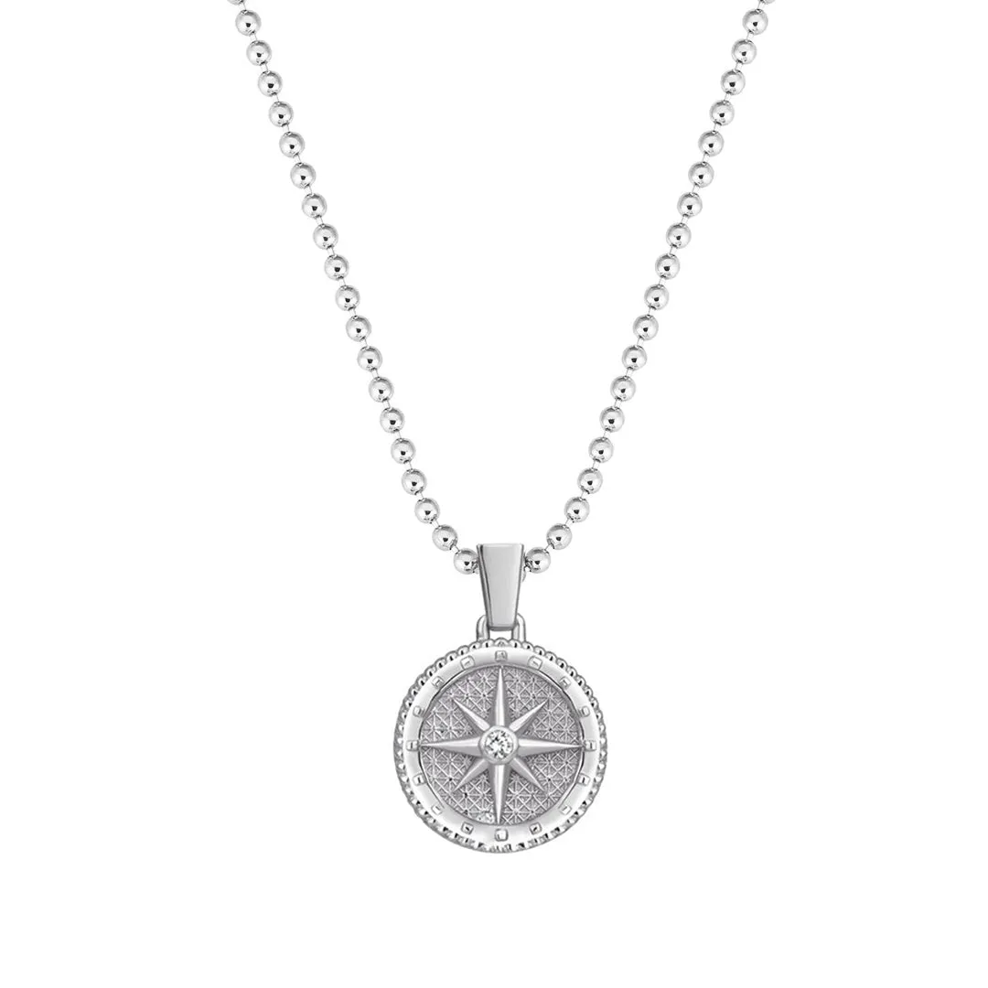 Compass Necklace - Solid Silver  (Pendant Only)