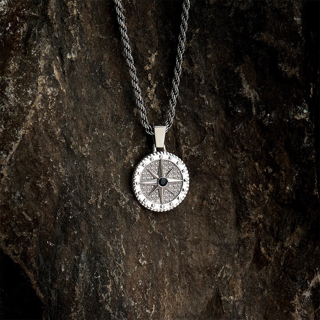 Compass Necklace - Solid Silver  (Pendant Only)