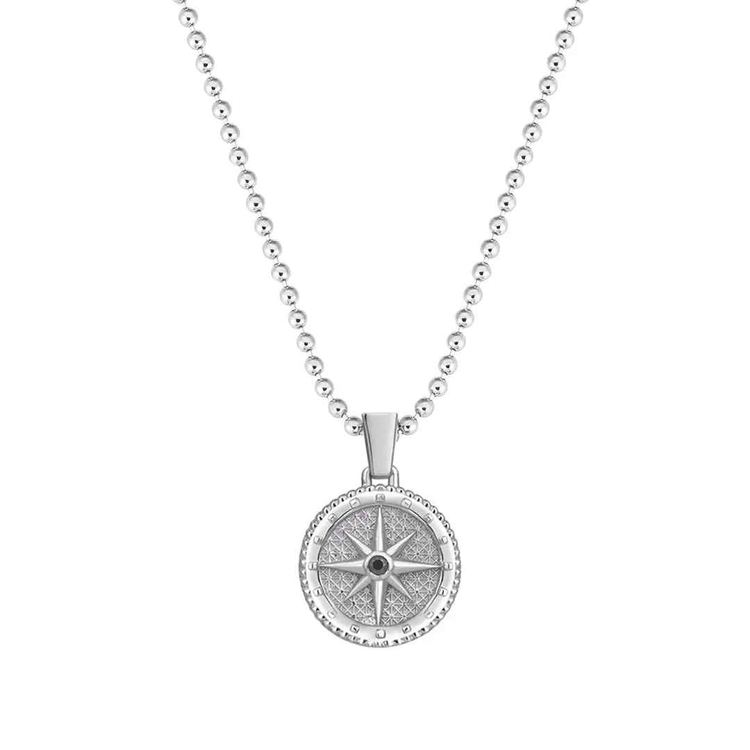 Compass Necklace - Solid Silver  (Pendant Only)