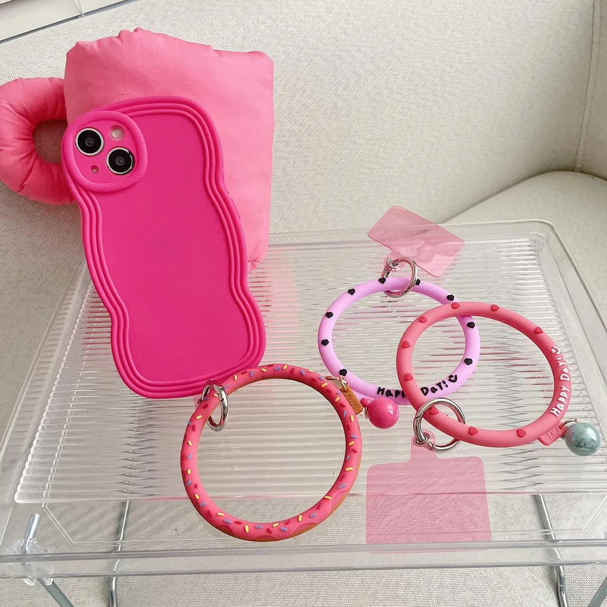Cute Donut Universal Silicone Phone Wrist Lanyard