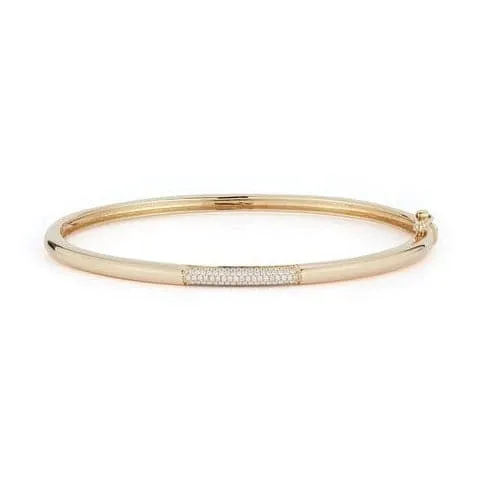 Dana Rebecca Designs Cynthia Rose Pave Dome Bangle Bracelet - Yellow Gold