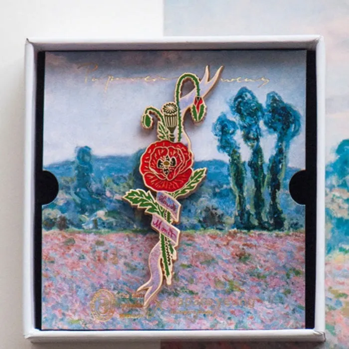 Daparo Co-Branded Monet Poppy Flower Element Brooch Creative Gift
