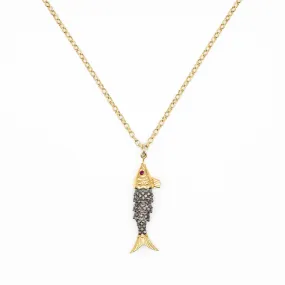 Diamond & Ruby Fish Necklace
