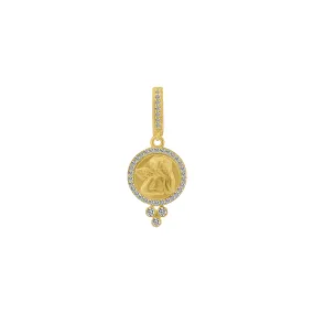 Diamond Border Cherub Charm