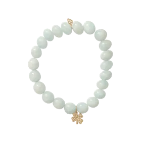 Diamond Clover Charm Beaded Bracelet