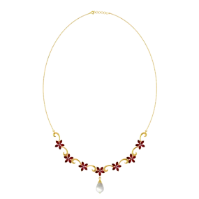 Diamond Embossed Gold Necklace