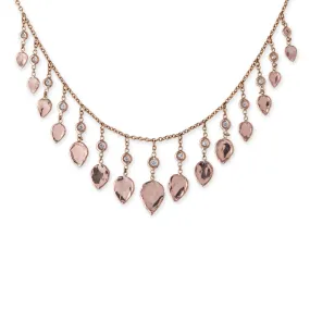 DIAMOND GRADUATED HAMMERED TEARDROP SHAKER NECKLACE