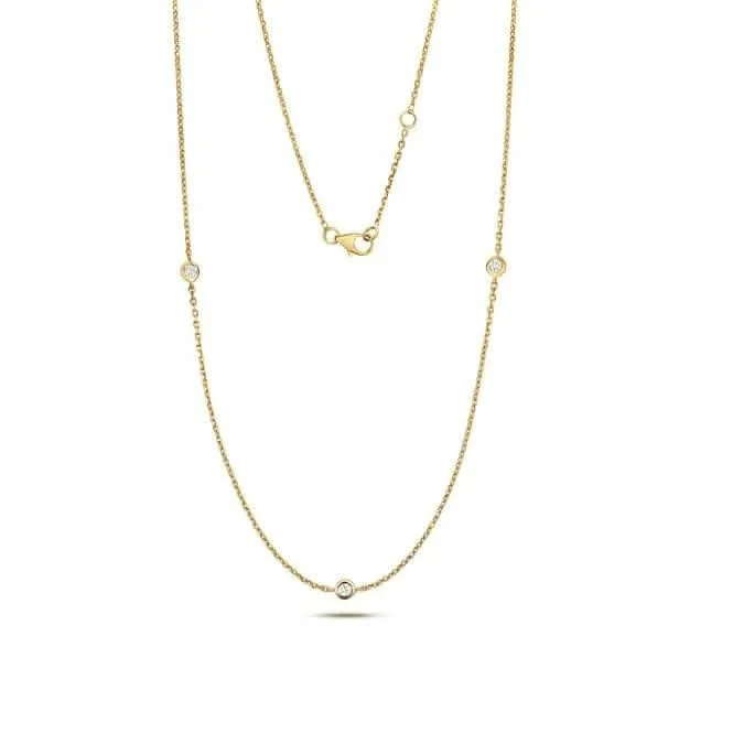 Diamond Jewellery 9k Gold Diamond Necklace with 0.21 Carat Centerpiece ND101