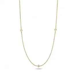 Diamond Jewellery 9k Gold Diamond Necklace with 0.21 Carat Centerpiece ND101
