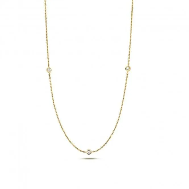Diamond Jewellery 9k Gold Diamond Necklace with 0.21 Carat Centerpiece ND101