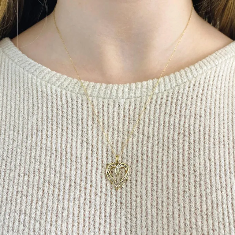 Diamond Open Heart Pendant Necklace