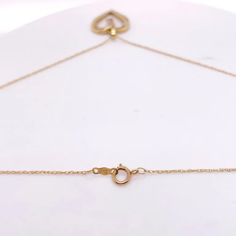 Diamond Open Heart Pendant Necklace