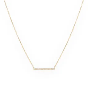Diamond Pavé Medium Bar Necklace, 14k