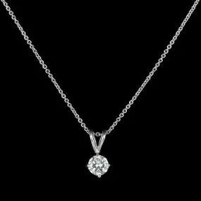 Diamond Pendant Necklace 18Ct White Gold 0.60Ct Diamond