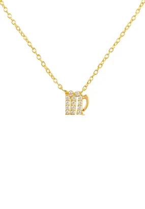 Diamond Zodiac Necklace Gold Virgo