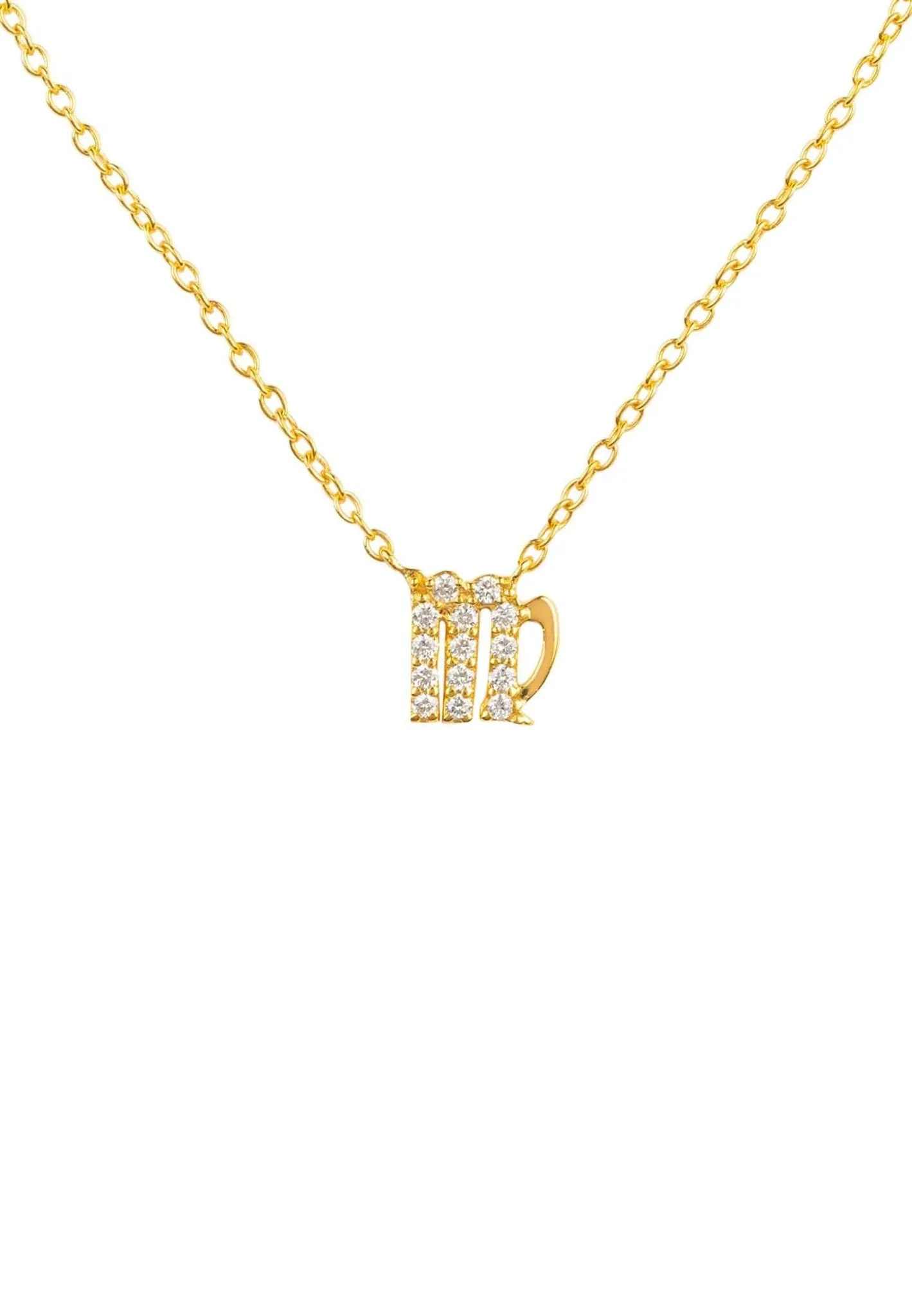 Diamond Zodiac Necklace Gold Virgo