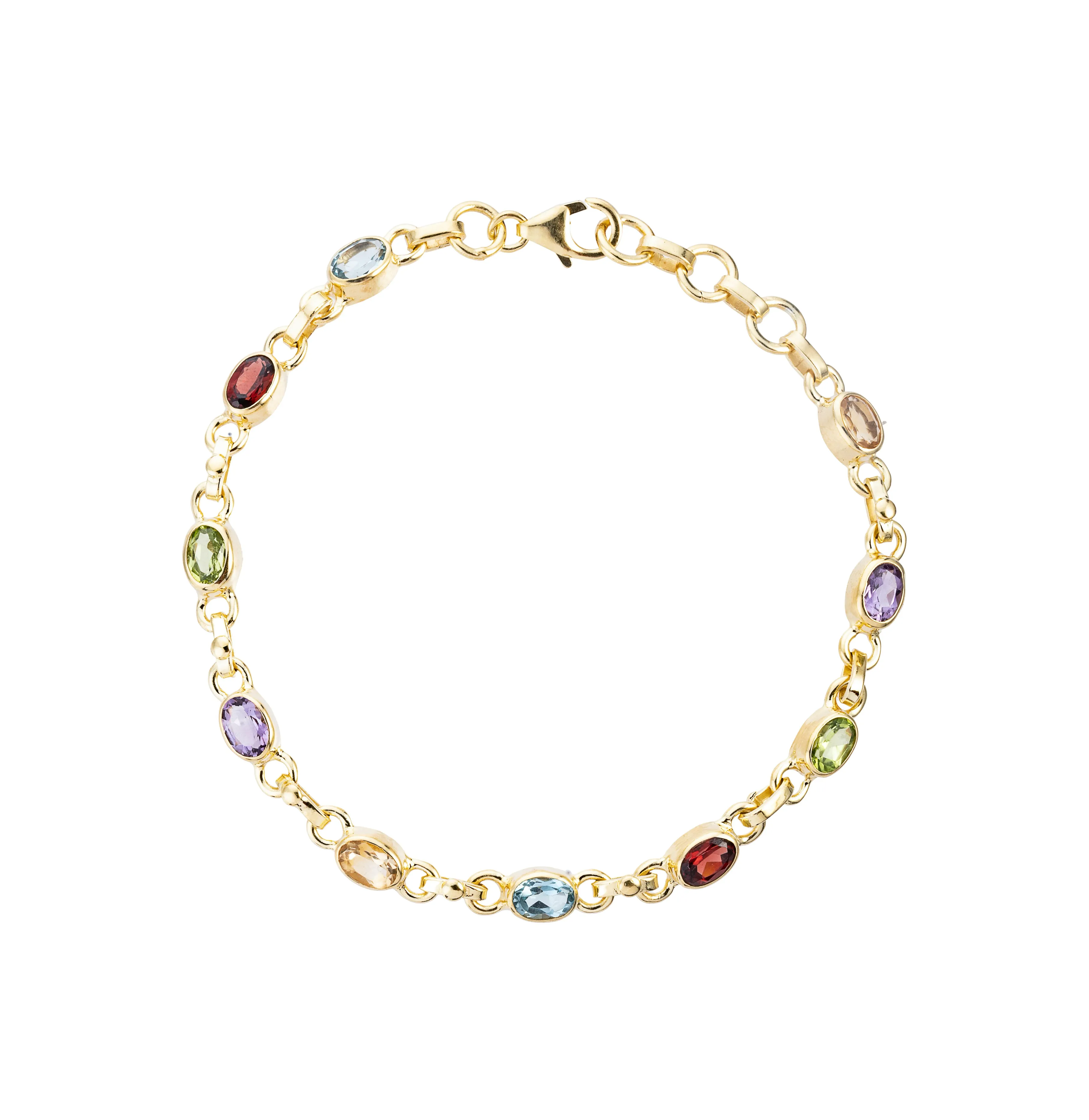 Eliana Multi Gemstone Bracelet, Gold Vermeil