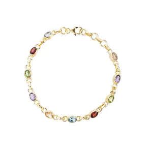 Eliana Multi Gemstone Bracelet, Gold Vermeil