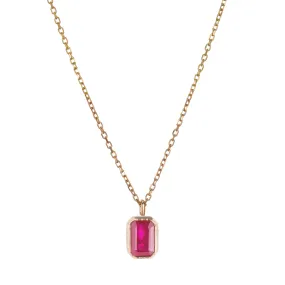 Emerald Cut Ruby Wisp Necklace (ready to ship option)*